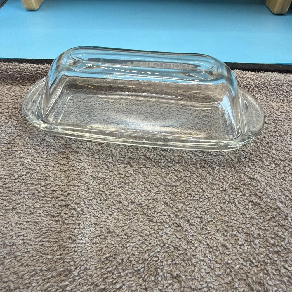 glass butter dish with lid